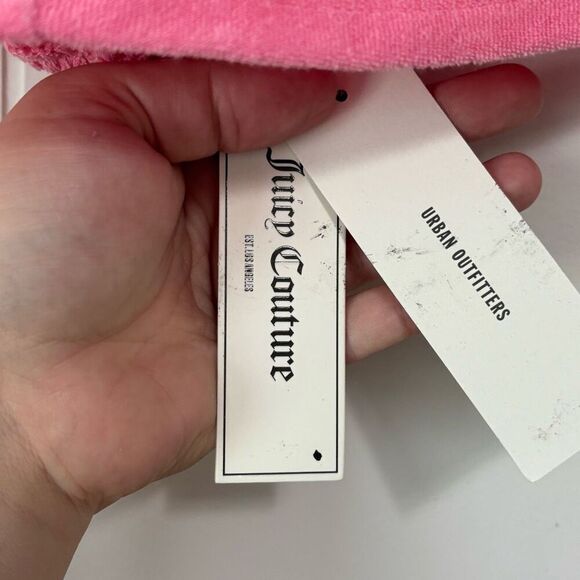 UO Juicy Couture Pink Terry Cloth Halter Crop Top NWT Y2K Size Medium - Picture 6 of 9